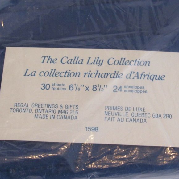 Vintage Regal Greetings Canada Stationery The Calla Lily Collection Sealed RARE - Picture 2 of 4